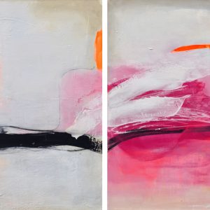 slowing-down-diptych_2023_100x210x4cm_acrylic-oilpastel-and-coal-on-canvas